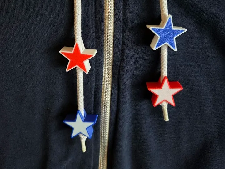 Star Hoodie Drawstring Sliders 4th of July
