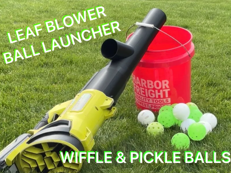 Wiffle Ball/Pickle Ball Leaf Blower Launcher