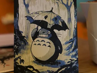 Totoro mit Regenschirm