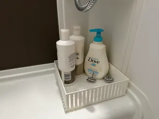 Corner soap dish for motorhome