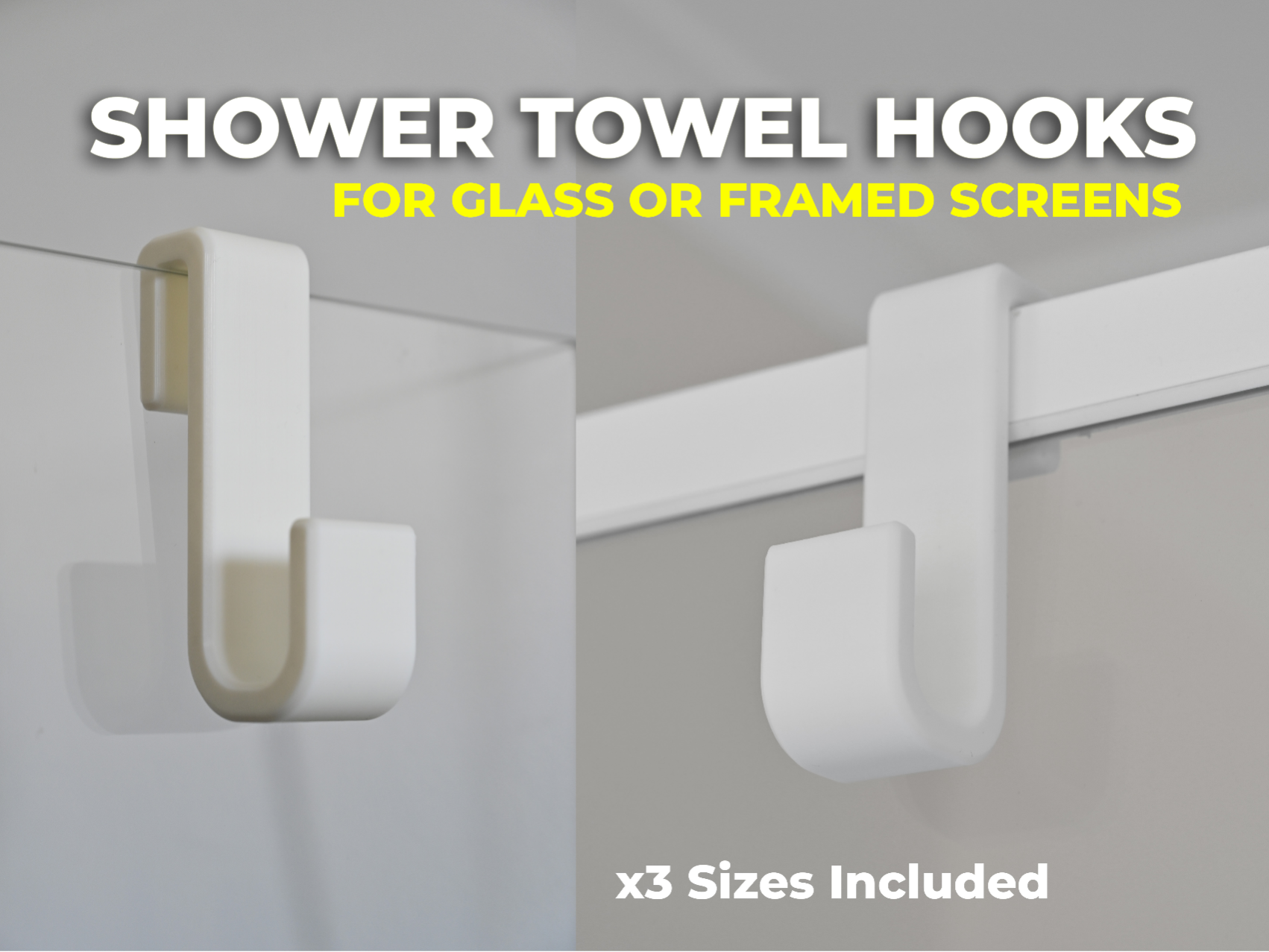 Shower Screen Towel Hooks – 6mm / 8mm / 12mm Glass