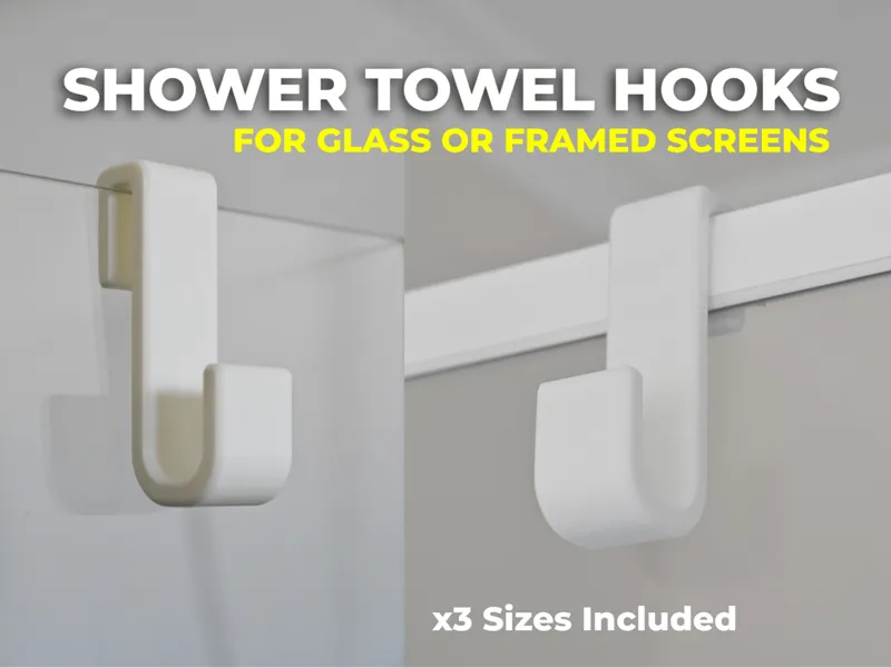 Shower Screen Towel Hooks – 6mm / 8mm / 12mm Glass