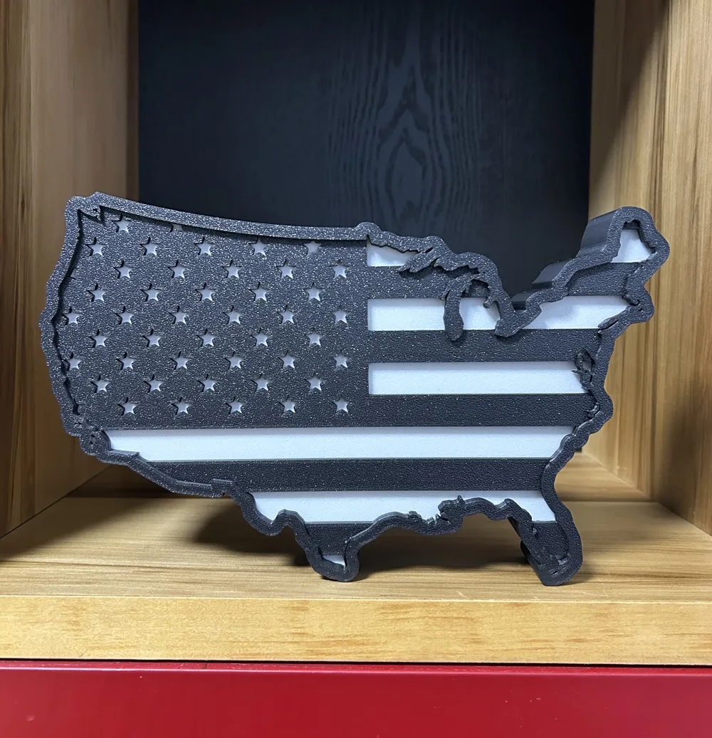 分层美国国旗地图 来自 CRAFT JACKALL MakerWorld：免费下载 3D 模型