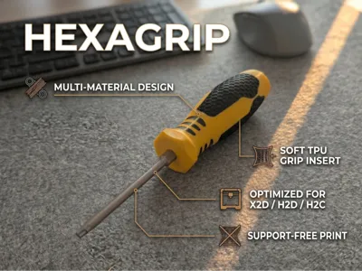 HexaGrip X2D – Ergonomic Multi-Material Bit Holder