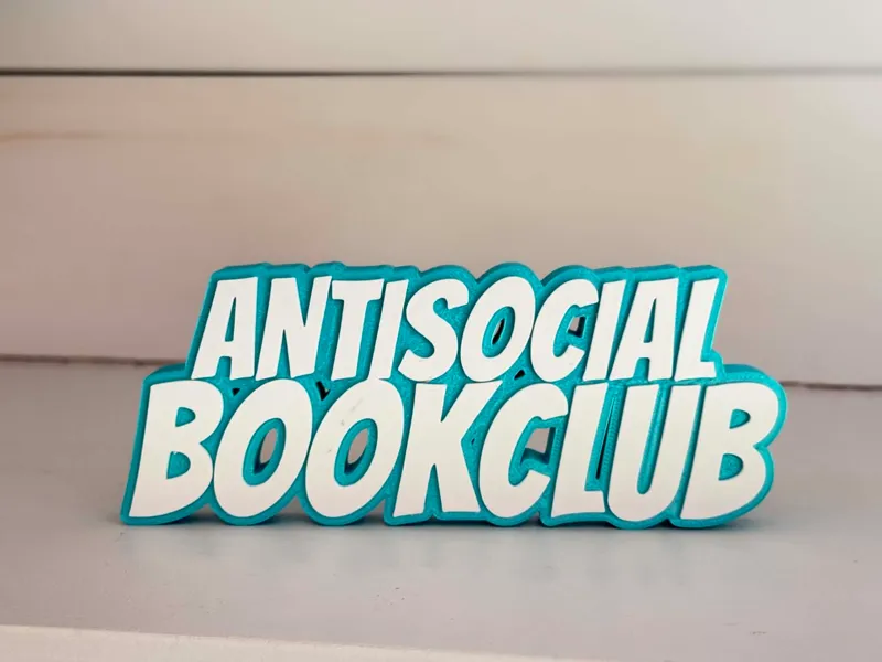Antisocial Bookclub Shelf Sign