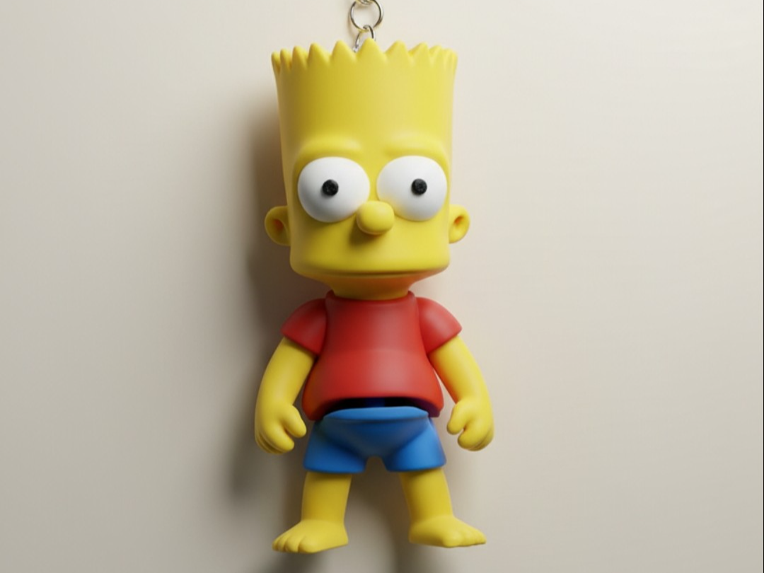 Flexi Bart Simpson Keyring
