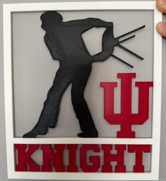 Bobby Knight chair throwing wall sign