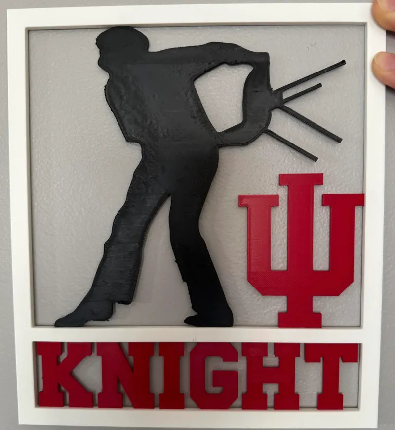 Bobby Knight chair throwing wall sign