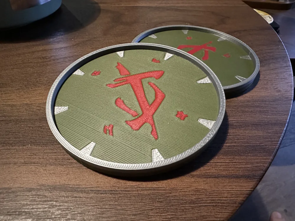 Doom Coaster DOOM: THE DARK AGES SHIELD COASTER - Free 3D Print Model - MakerWorld