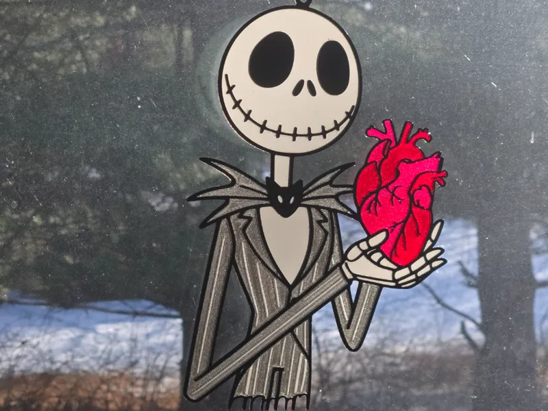 Stained Glass Jack Skellington's Heart