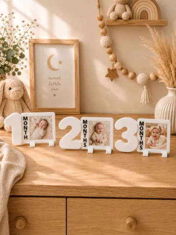 Marco decorativo: Baby Months Collection | 2x2 Photo Magnets Frame — vista de referencia 2