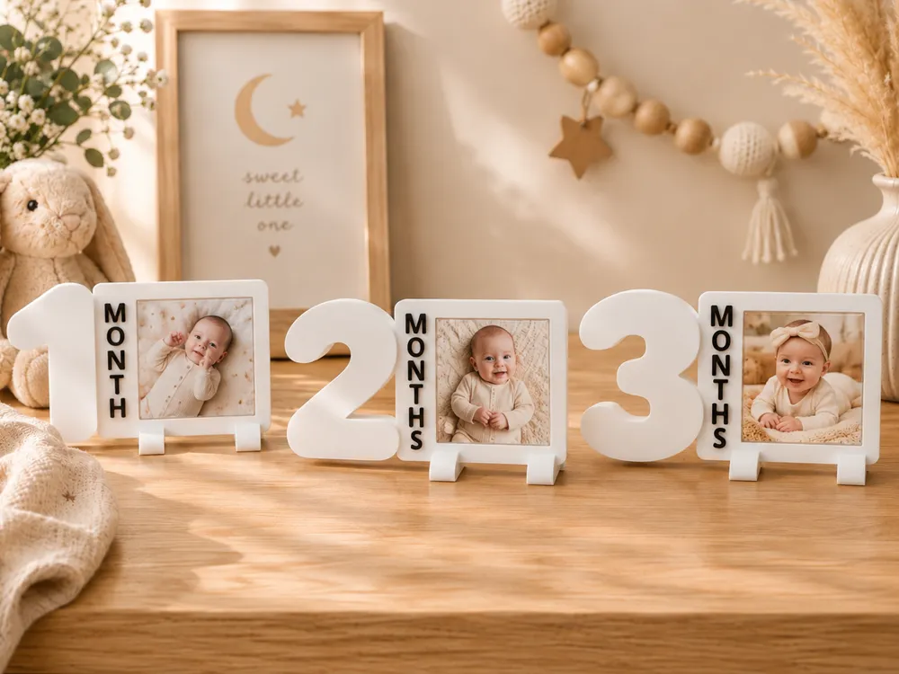 Marco decorativo: Baby Months Collection | 2x2 Photo Magnets Frame. Referencia del modelo original.
