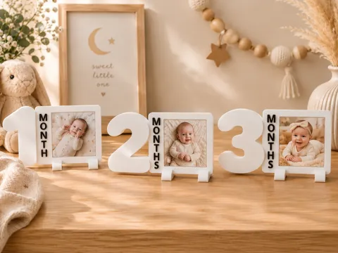 Marco decorativo: Baby Months Collection | 2x2 Photo Magnets Frame — referencia de MakerWorld