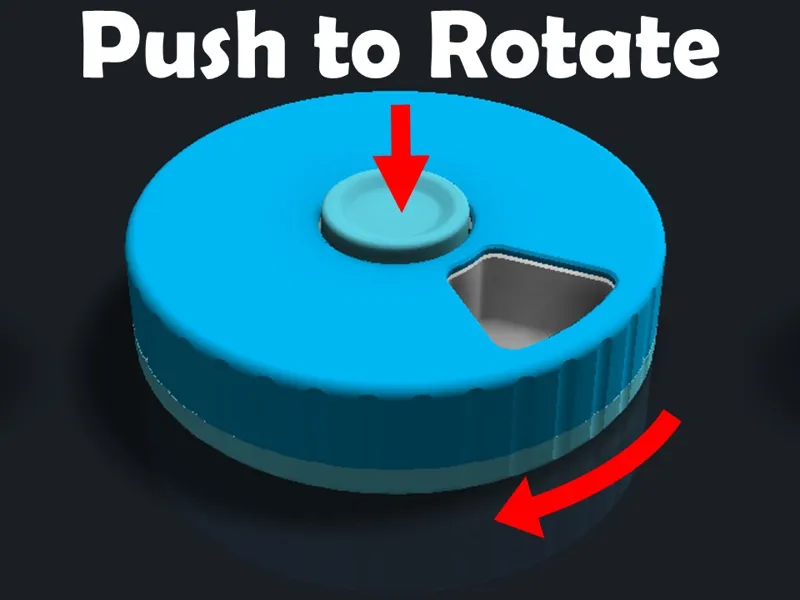 Push to Rotate Pillbox