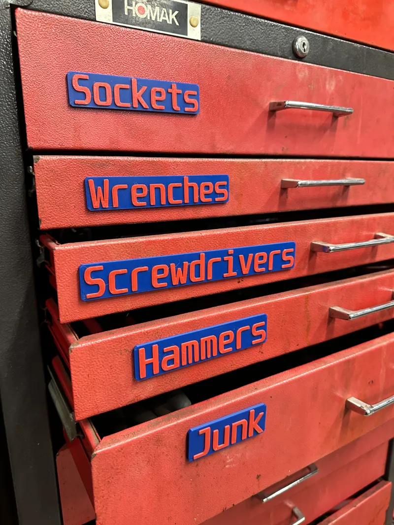 Tool Box Labels