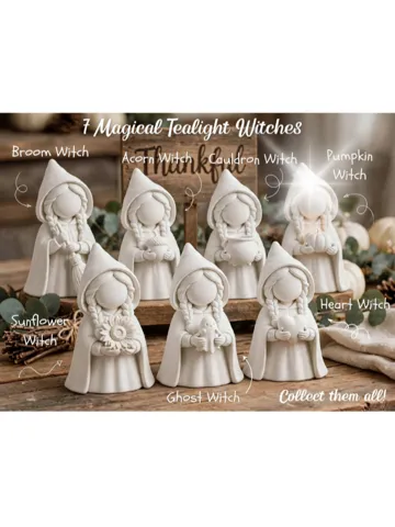 Accesorio de iluminación decorativa: Tealight Witch With Pumpkin Figure — vista de referencia 2