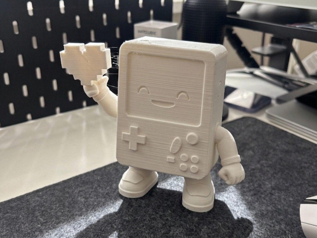 Cute Retro Game Boy Robot with Pixel Heart 