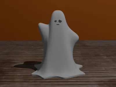 Scared ghost figurine (fits tealight)