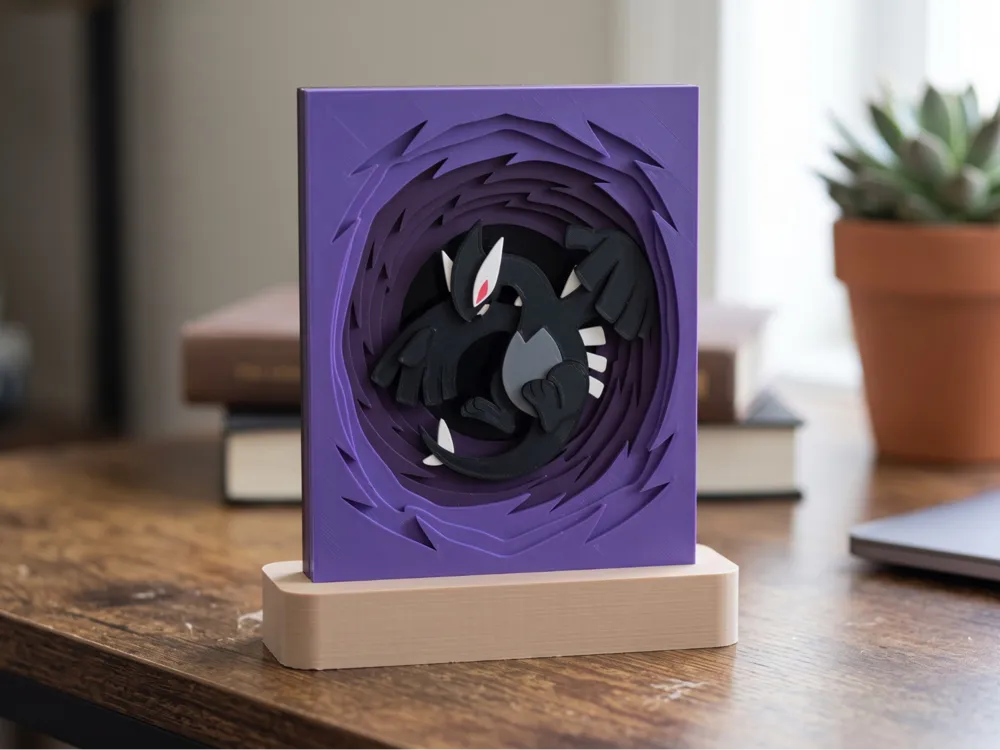 Caja o estuche: Shadow Box Pokemon - #0249 - Dark Lugia. Referencia del modelo original.