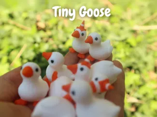 Cute Tiny Goose & Keychain Version