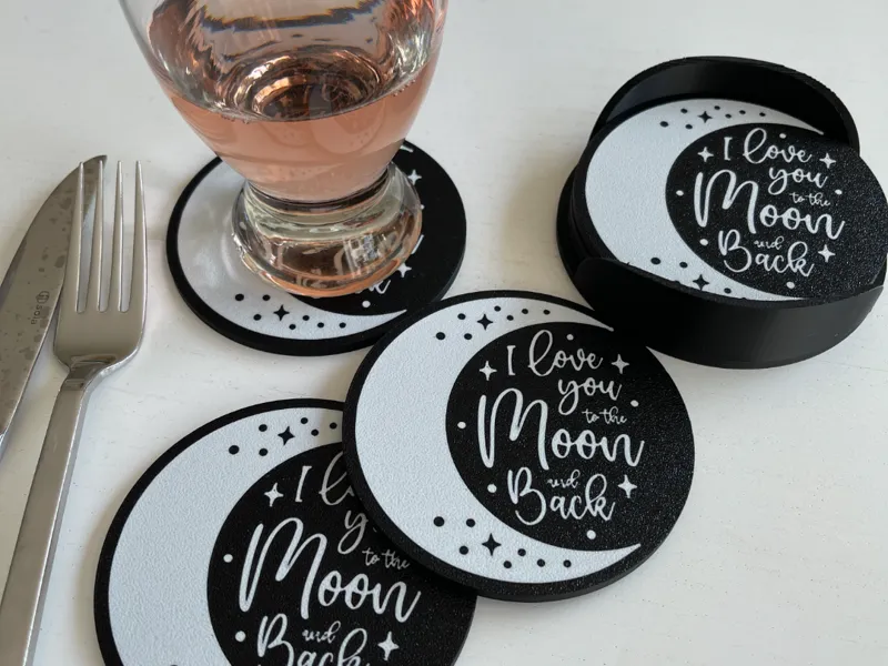 I Love you to the Moon and Back Coaster