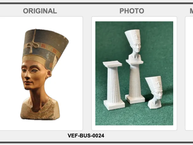 Bust & Ped: 'Nefertit' VEF-BUS-0024 1:12 Dollhouse