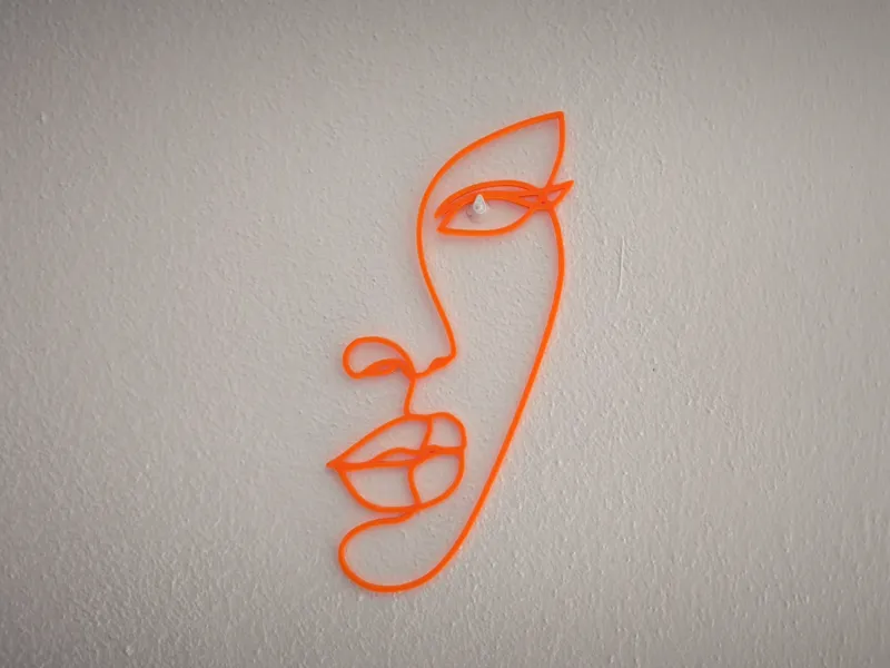 Minimal Woman Face Line Art Lightweight Wall Decor