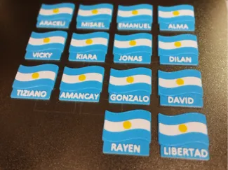 Escarapela Argentina con nombre personalizado