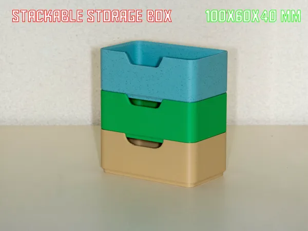 Boîte de rangement empilable 100x60x40 mm