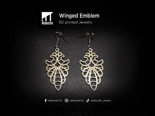 Winged Emblem Earrings