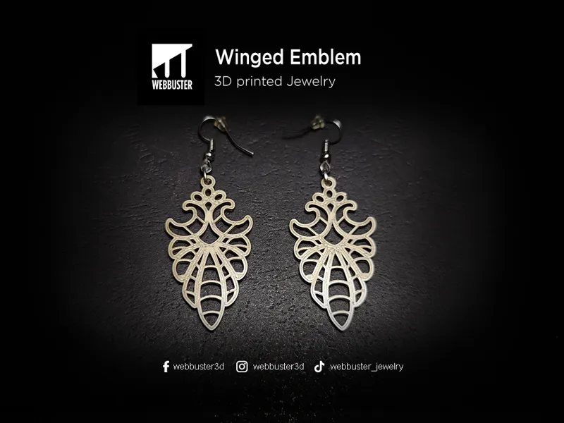 Winged Emblem Earrings