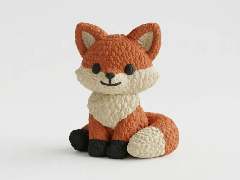 Knitted Amigurumi Fox