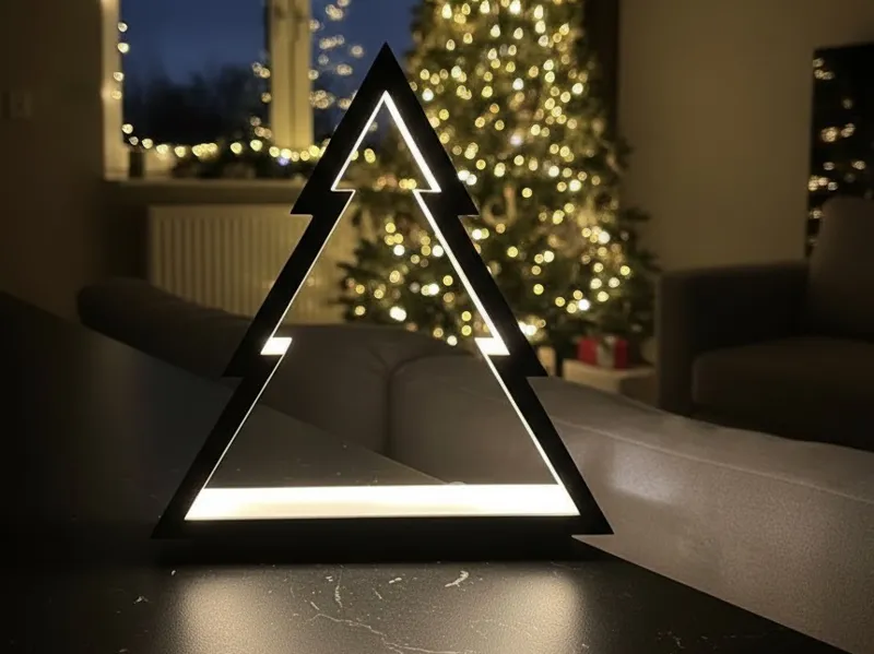 Modern Christmas Tree decoration with fairy lights
