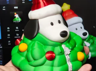 (无AMS)SNOOPY-DOG史努比圣诞节限定羽绒服摆件