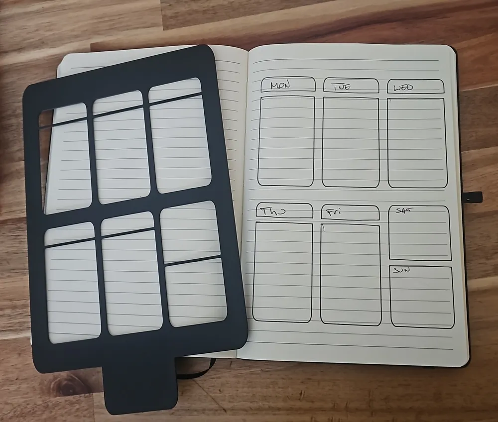 A5 Weekly Planner Template / Stencil - Free 3D Print Model - MakerWorld