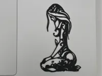 Silhouette murale femme agenouillée style tatouage — photo 2