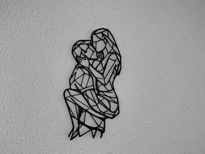 Wall Decoration - Embracing Couple - Free 3D Print Model - MakerWorld