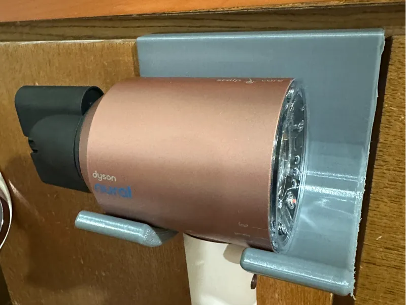 Dyson hair dryer holder, cabinet side mount