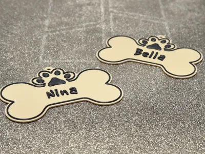 3D Printed Dog Identification Tag for Dogs