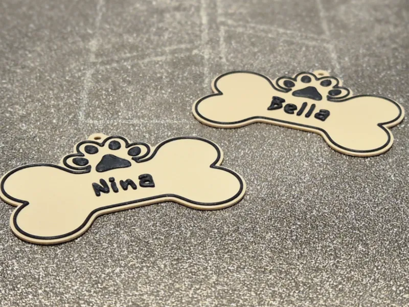 Plaquinha Identificação Cachorros - Dog Tag 3D 