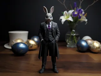 Business Hase – Stylische Hasen Figur im Anzug