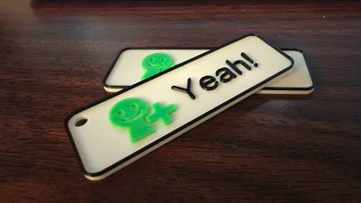 Miiverse Yeah! Keychain/Tag by MaeTheCatMakerWorld: Download Free 3D Models