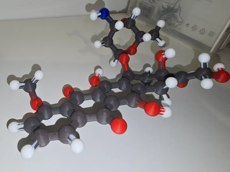 Doxorubicin - ball-and-stick with standard colours