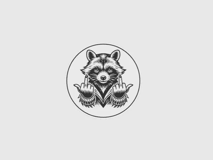 Raccoon f*ck finger coaster