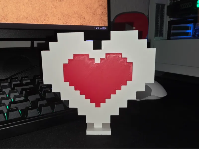 Pixel-Art Herz mit Ständer / Pixel Art Heart