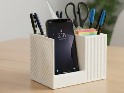 Desk organizer with built-in phone stand 3in1