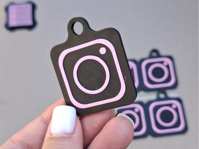 Instagram keychain with NFC