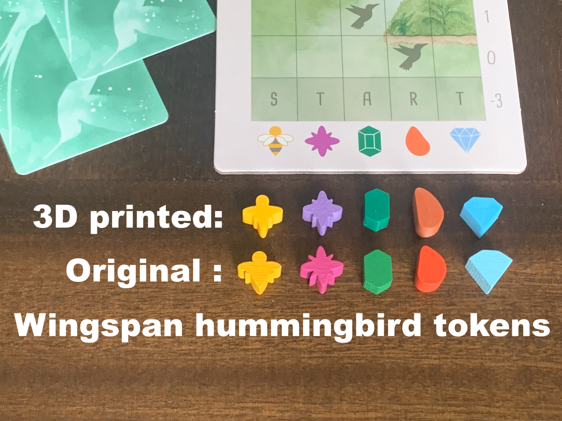 Hummingbird tokens for Wingspan Americas expansion