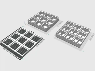 Stacked small containers
