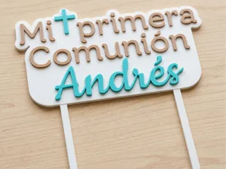 Cake Topper: Mi Primera Comunión (Personalizable)